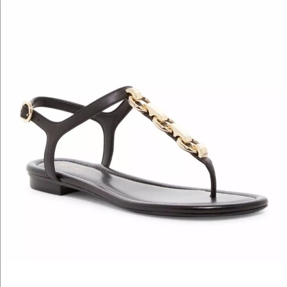 michael kors black and gold sandals